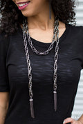 SCARFed for Attention - Black Necklace