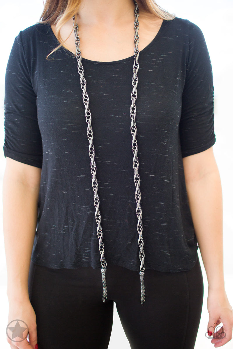 SCARFed for Attention - Black Necklace