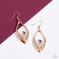 Beautifully Bejeweled - Gold Earrings